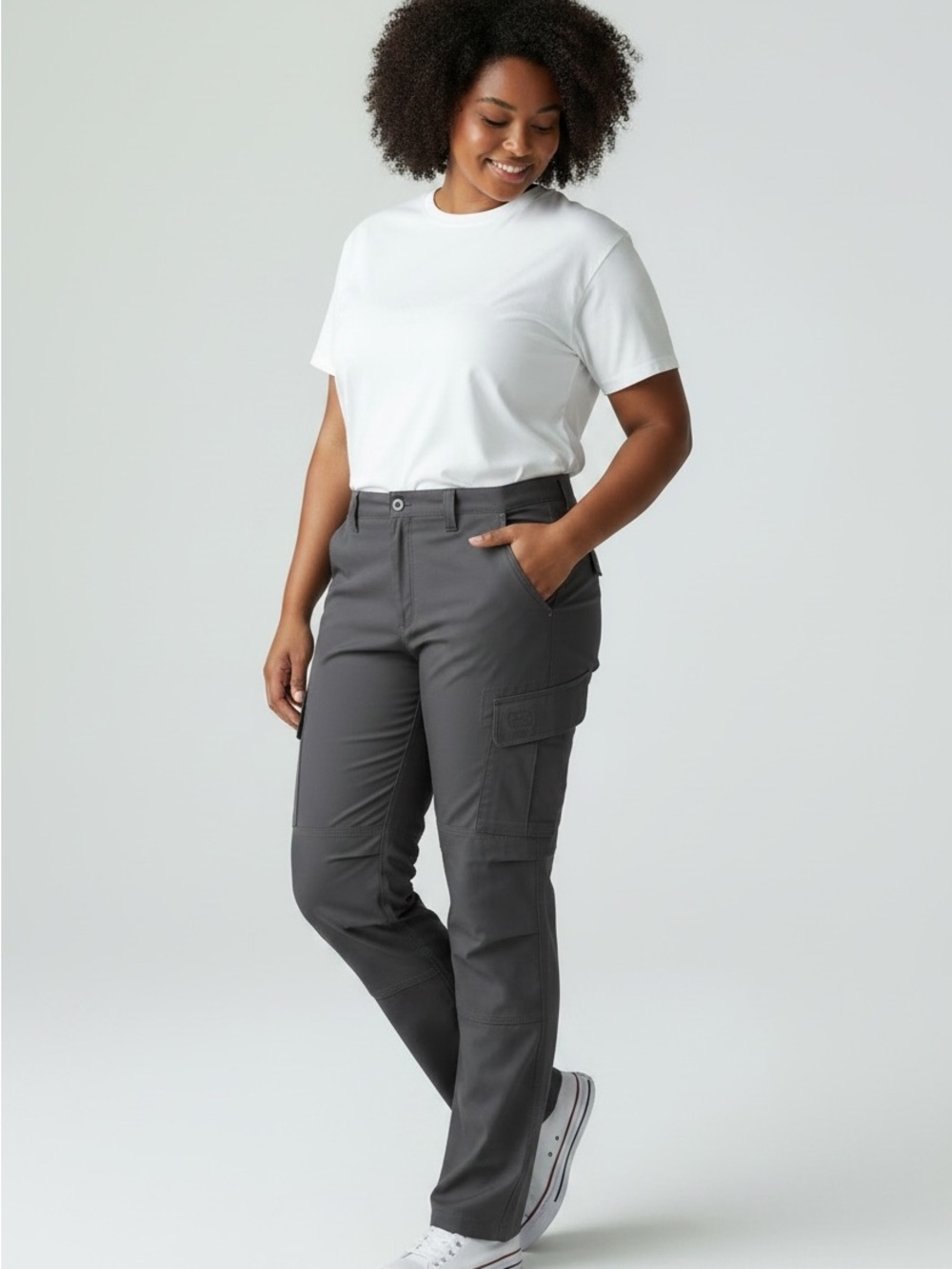 Women's Wide-Leg Cargo Pants — Charcoal Gray